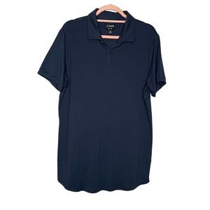 Cuts Curve Hem XL Mens Blue Cotton Short Sleeve Collared Golf Polo Shirt